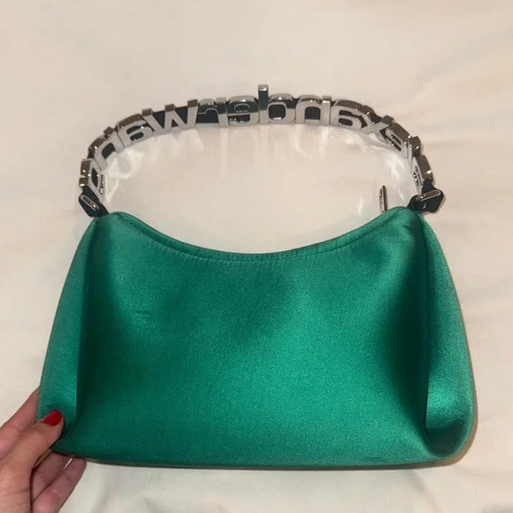 Alexander Wang Satin Shoulder Bag in Emerald Green - Picture 8 of 8